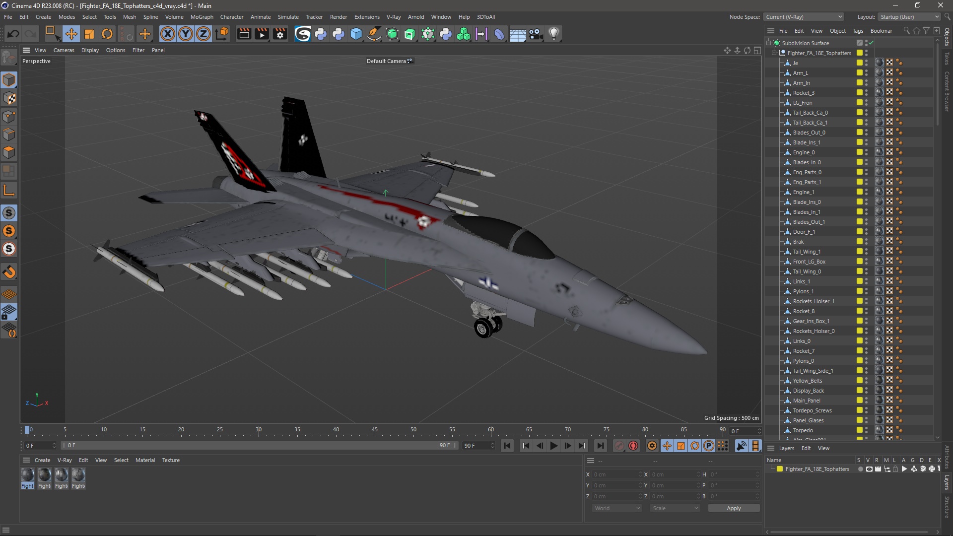 3D model Fighter FA 18E Tophatters