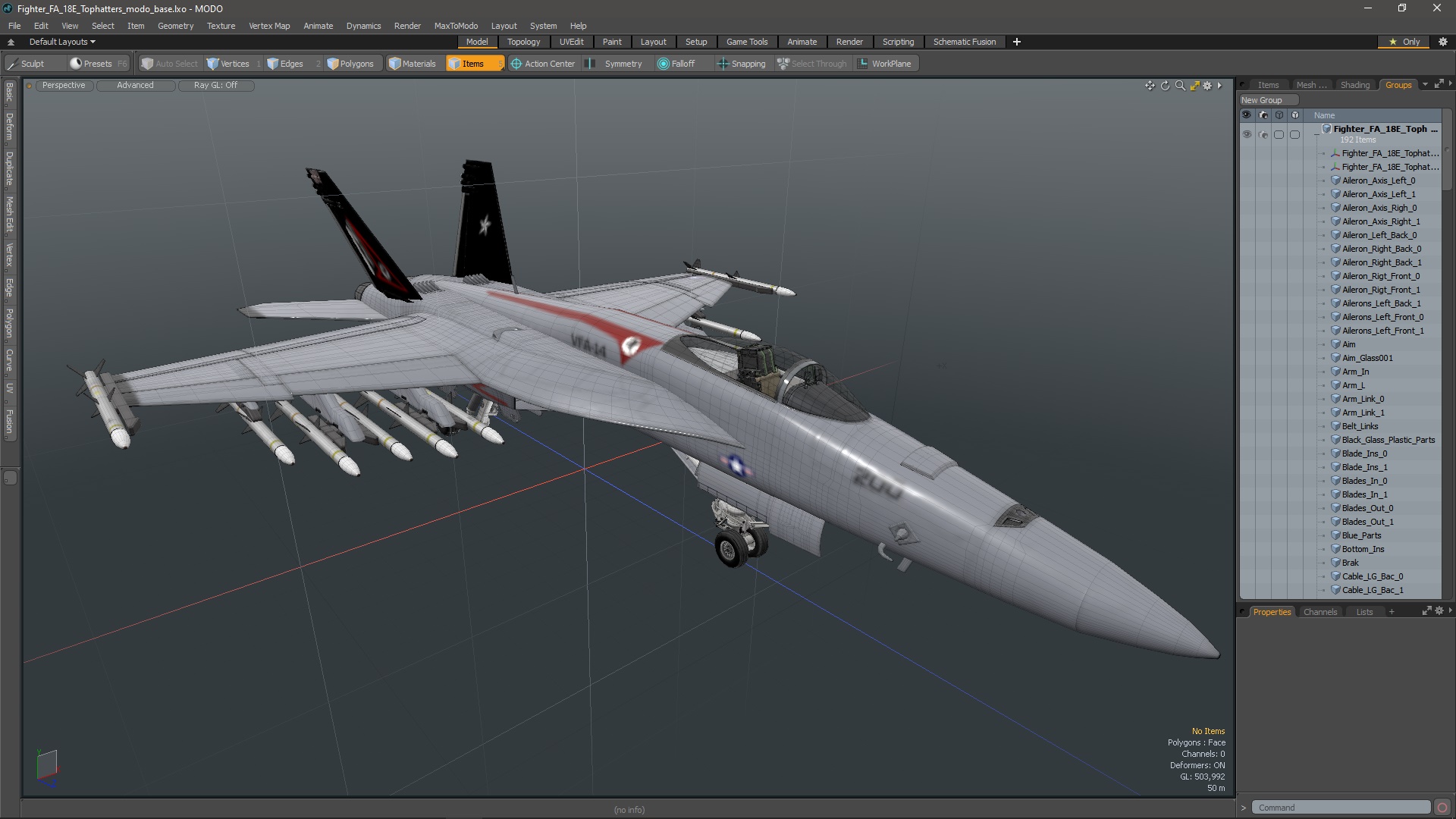 3D model Fighter FA 18E Tophatters