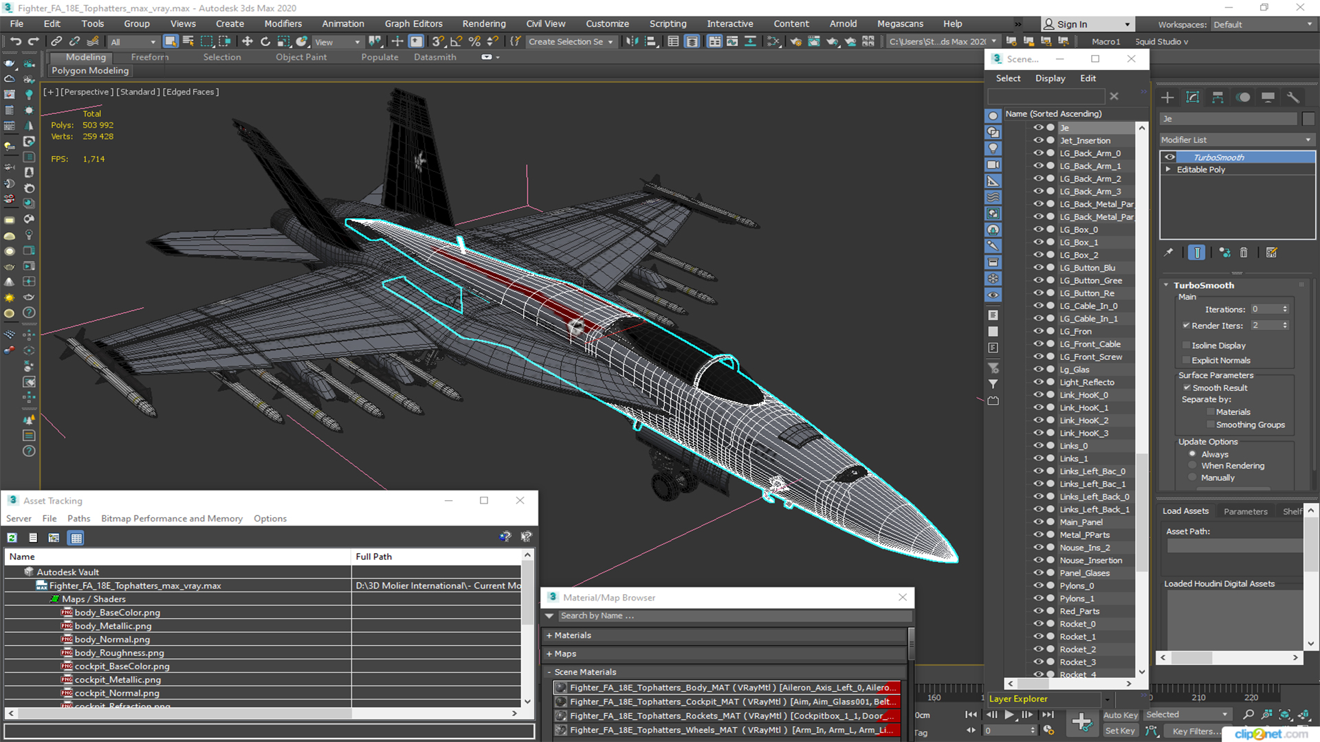3D model Fighter FA 18E Tophatters