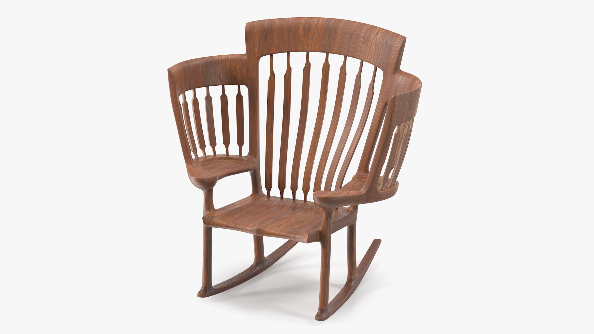Three Seat Rocking Chair 3D model