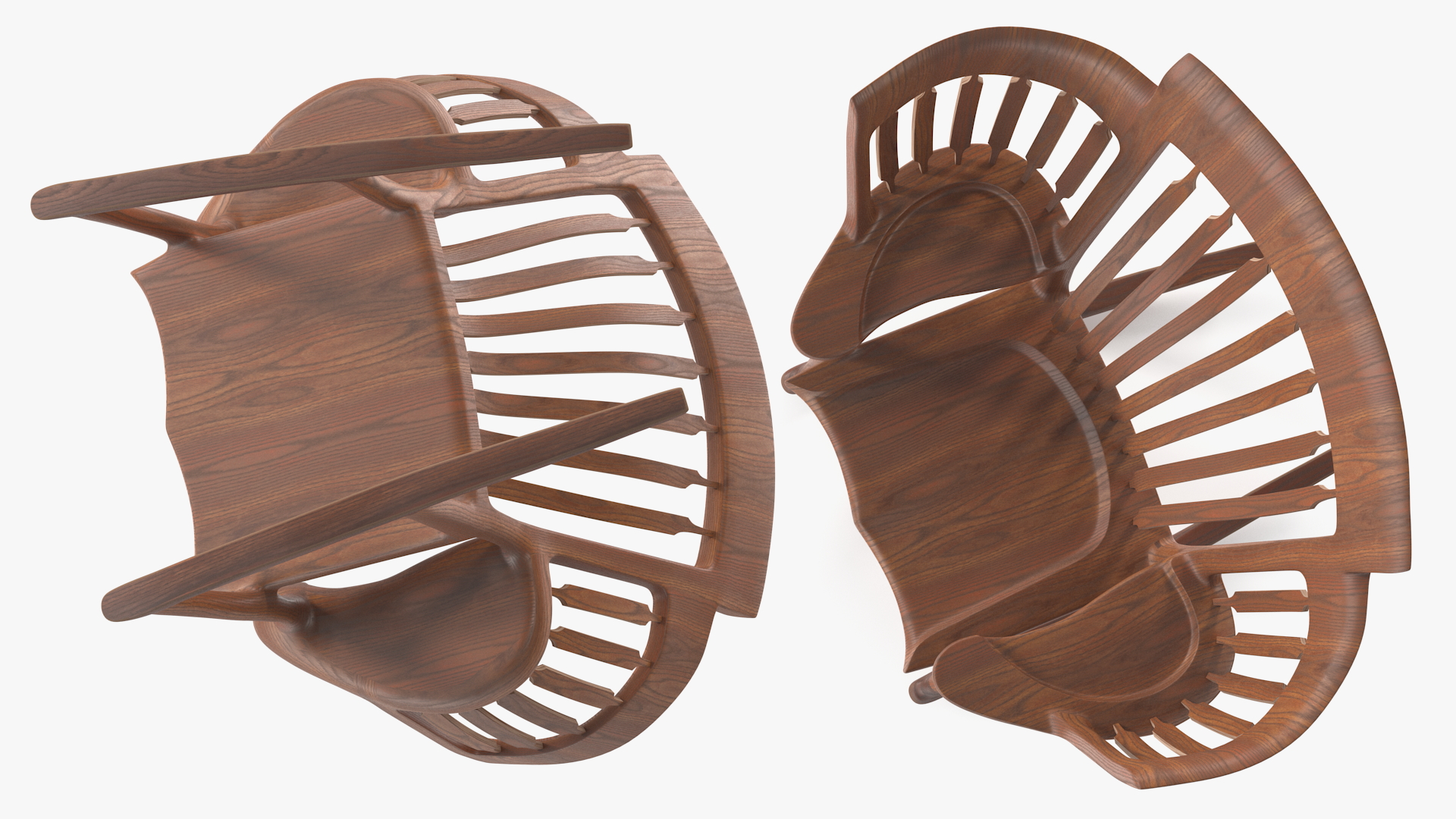 Three Seat Rocking Chair 3D model