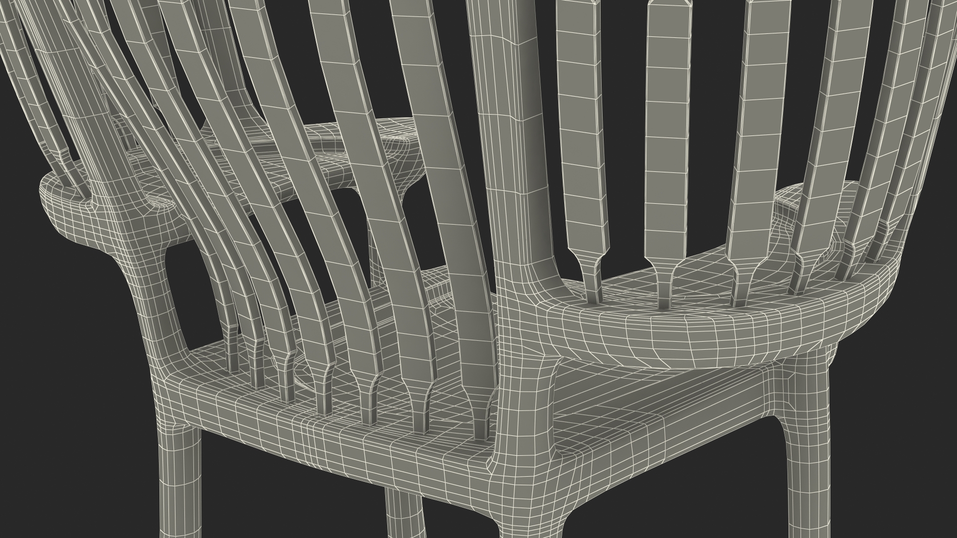 Three Seat Rocking Chair 3D model