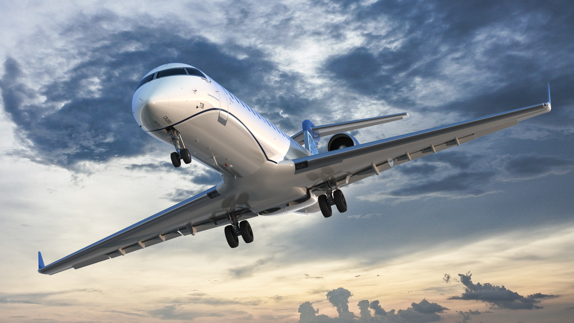3D model Bombardier CRJ550 Regional Jet United Express
