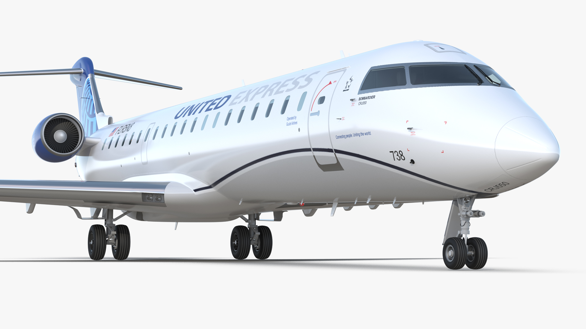 3D model Bombardier CRJ550 Regional Jet United Express