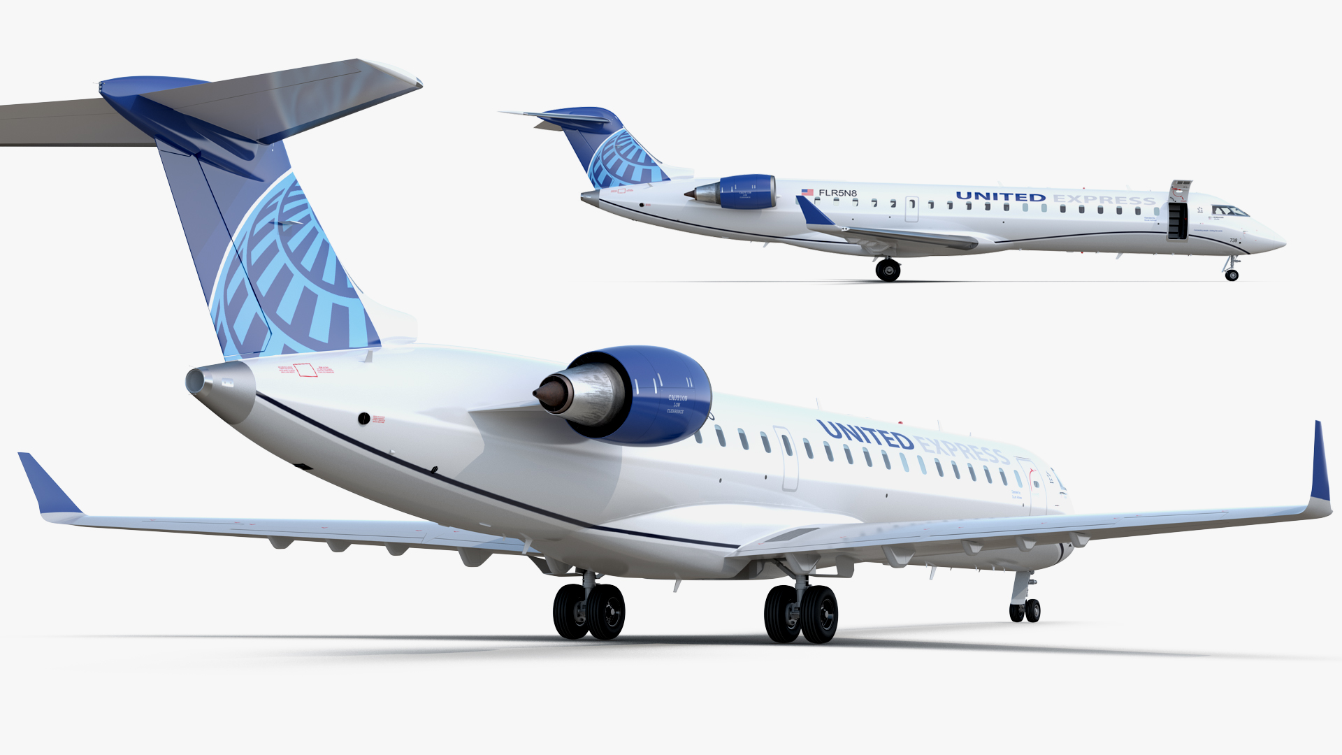 3D model Bombardier CRJ550 Regional Jet United Express