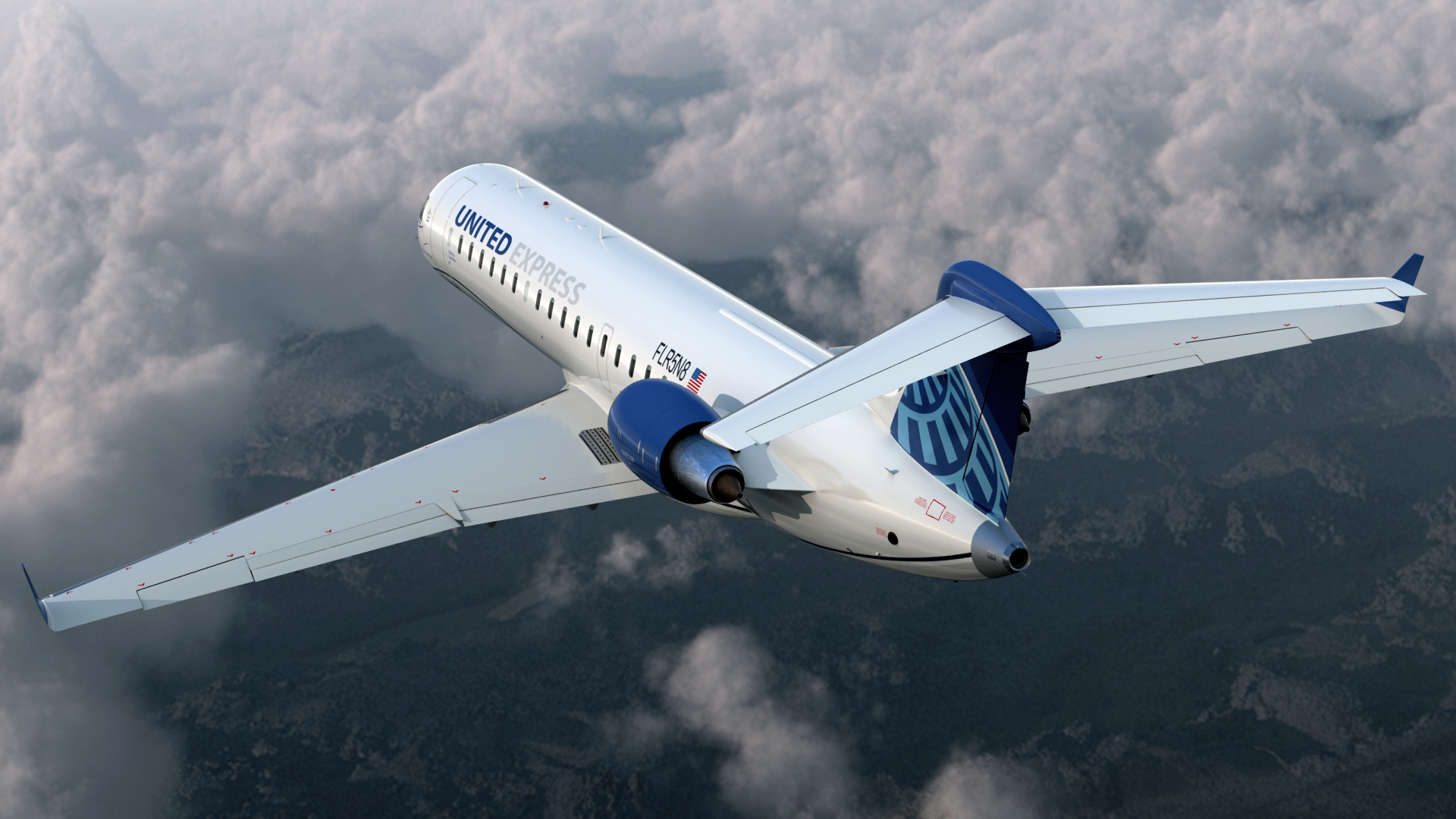 3D model Bombardier CRJ550 Regional Jet United Express