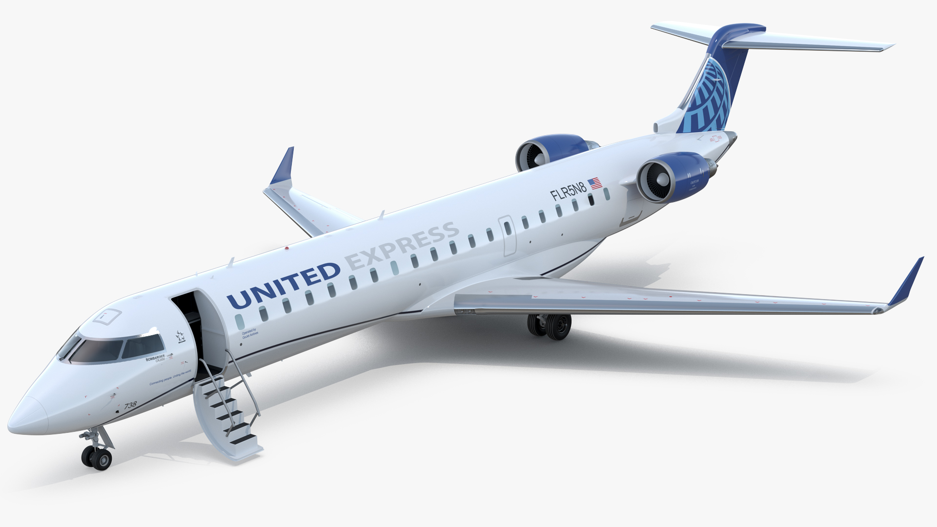 3D model Bombardier CRJ550 Regional Jet United Express