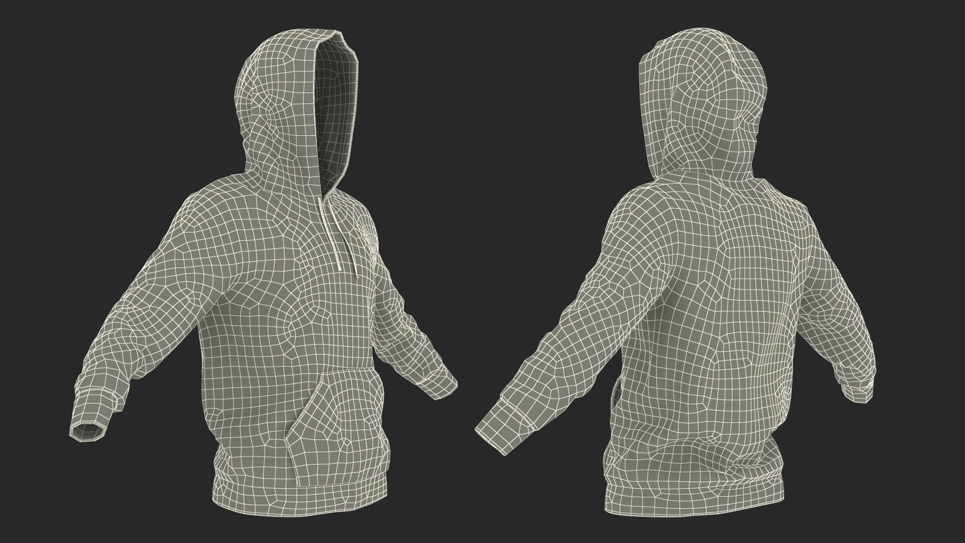 3D Grey Hoodie Nike Raised Hood model