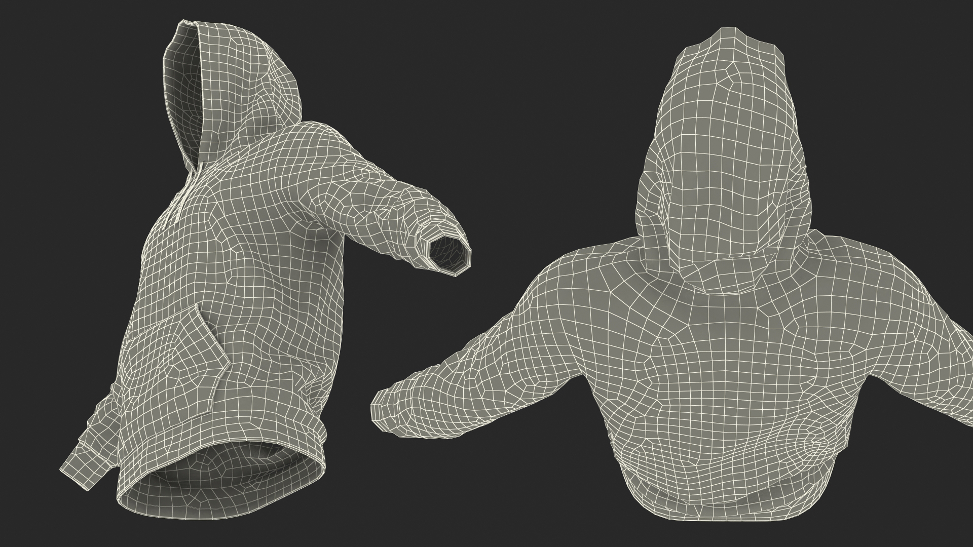 3D Grey Hoodie Nike Raised Hood model
