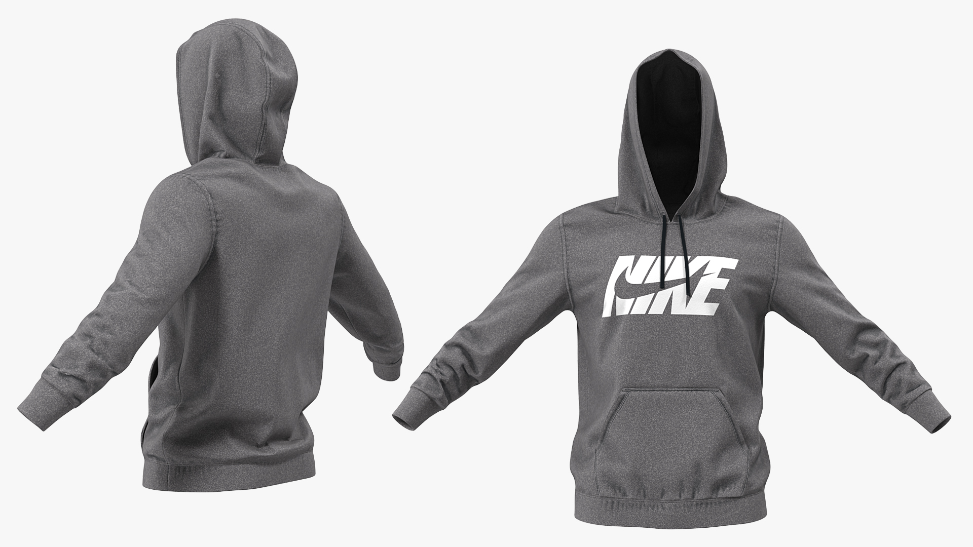 3D Grey Hoodie Nike Raised Hood model