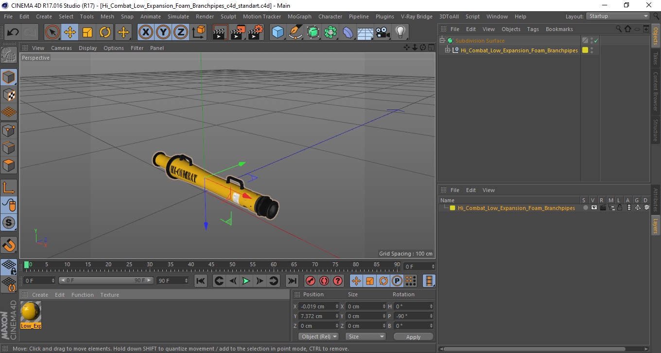 3D model Hi Combat Low Expansion Foam Branchpipes