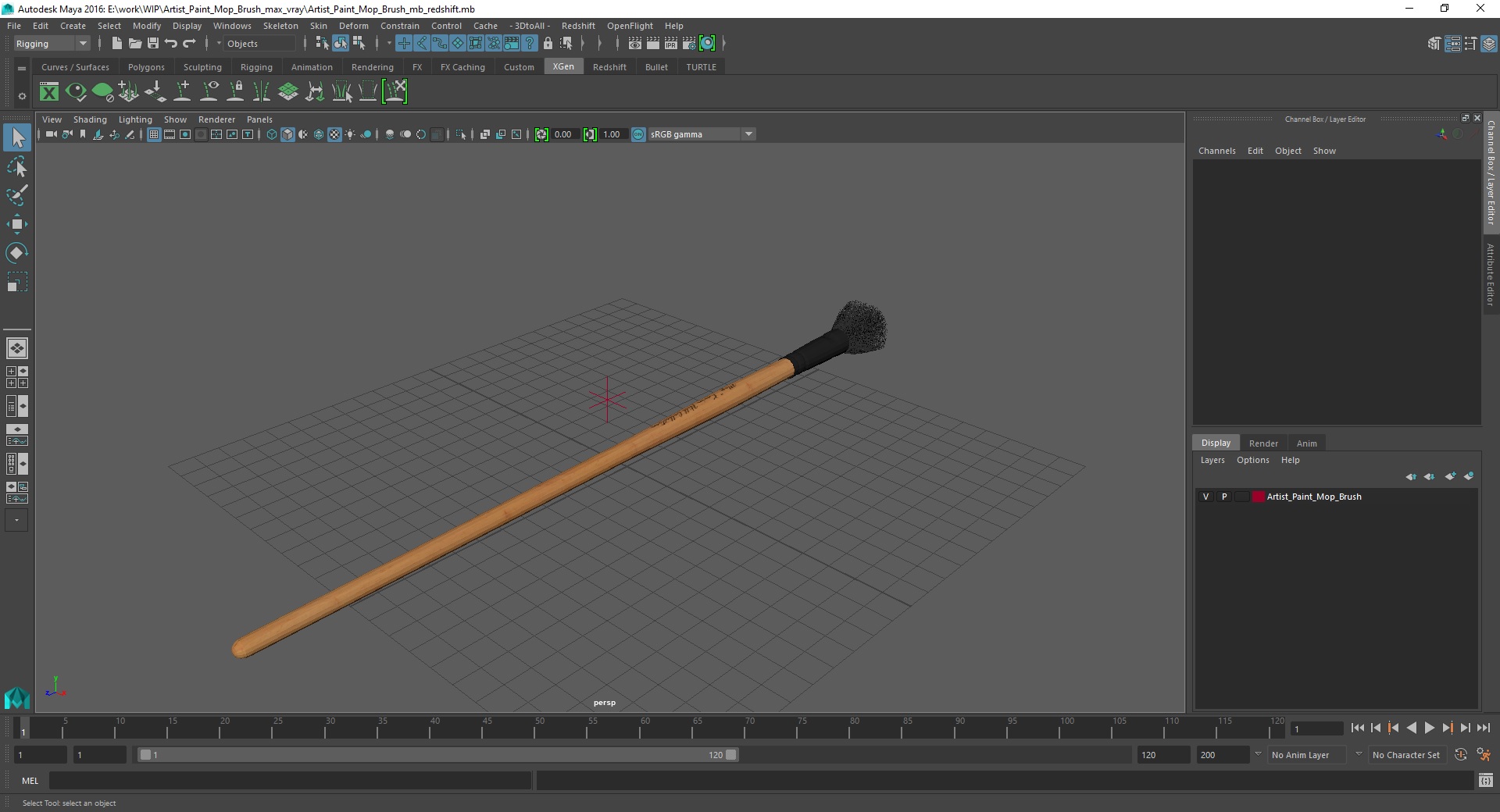 Artist Paint Mop Brush 3D