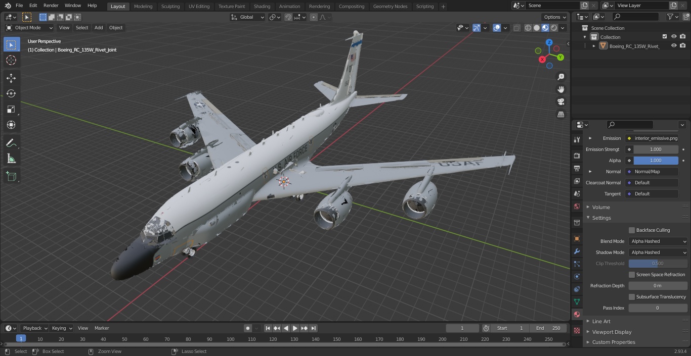 3D Boeing RC-135W Rivet Joint