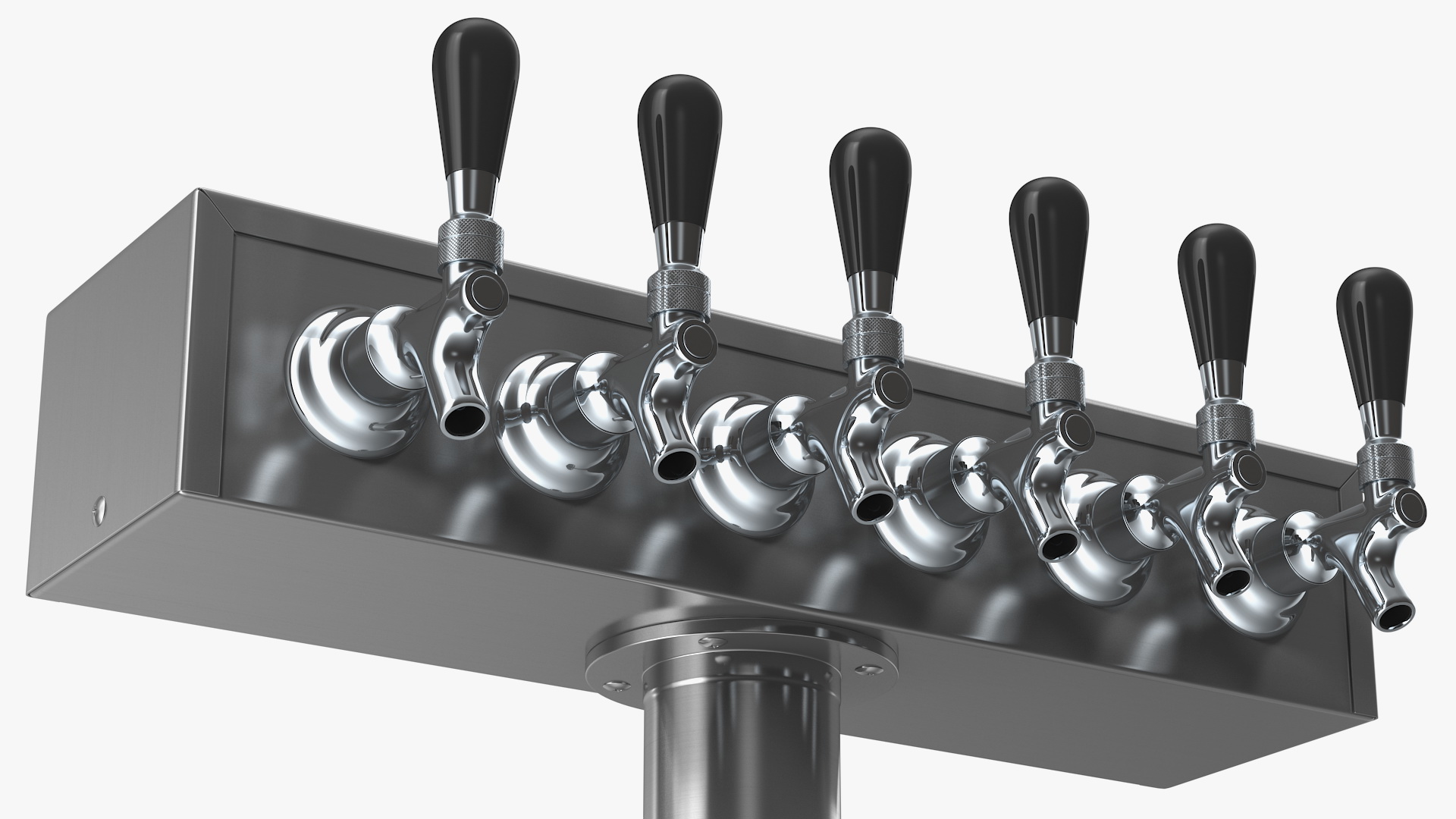 T Style Pedestal Draft Beer Tower Stainless Steel 3D model