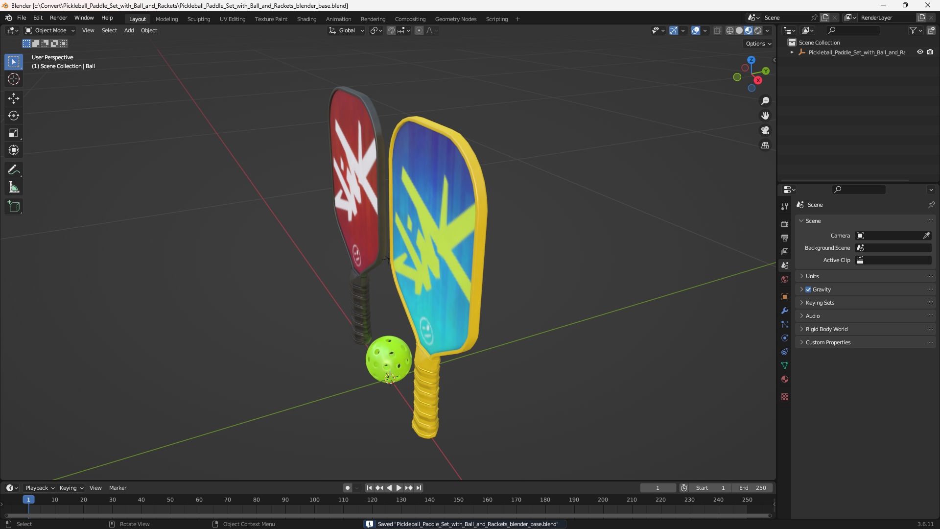 Pickleball Paddle Set with Ball and Rackets - view 10
