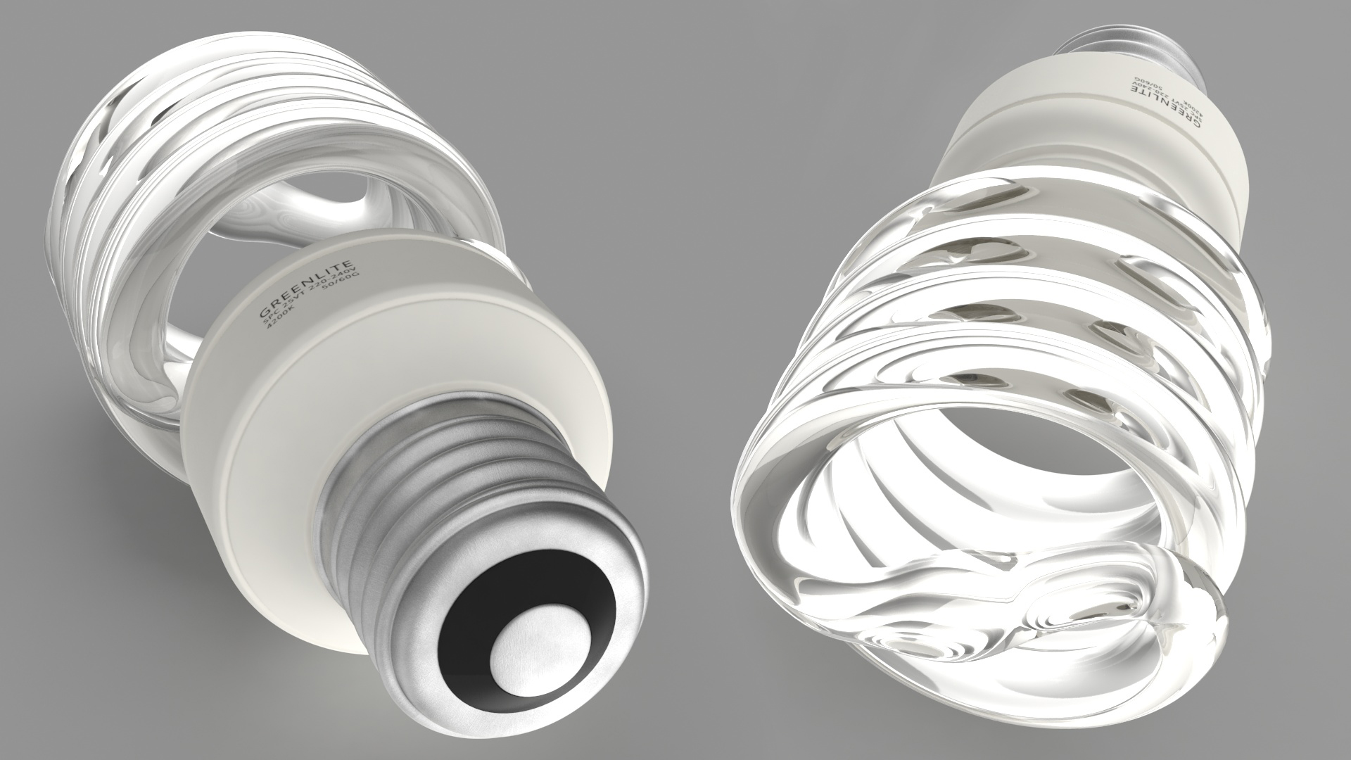 3D Twist Fluorescent Light Bulb model