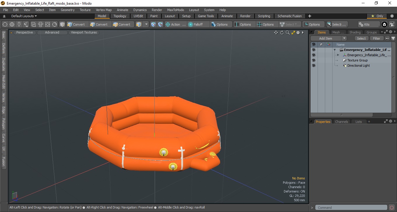 3D model Emergency Inflatable Life Raft