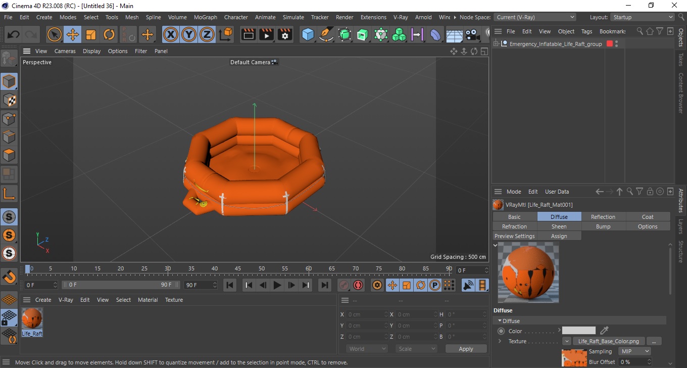 3D model Emergency Inflatable Life Raft