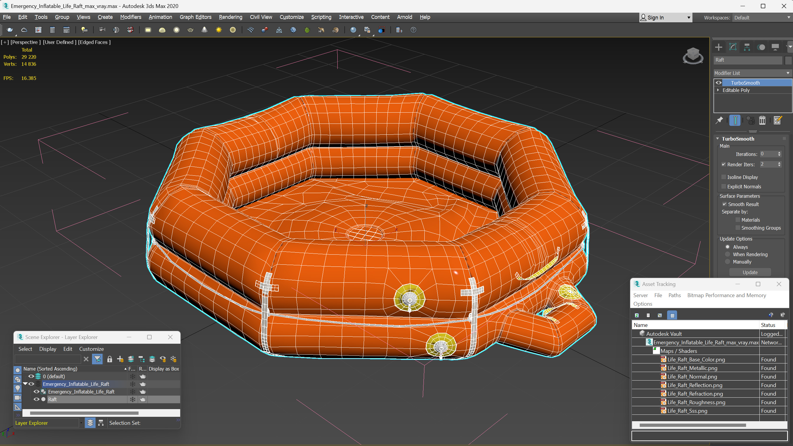 3D model Emergency Inflatable Life Raft