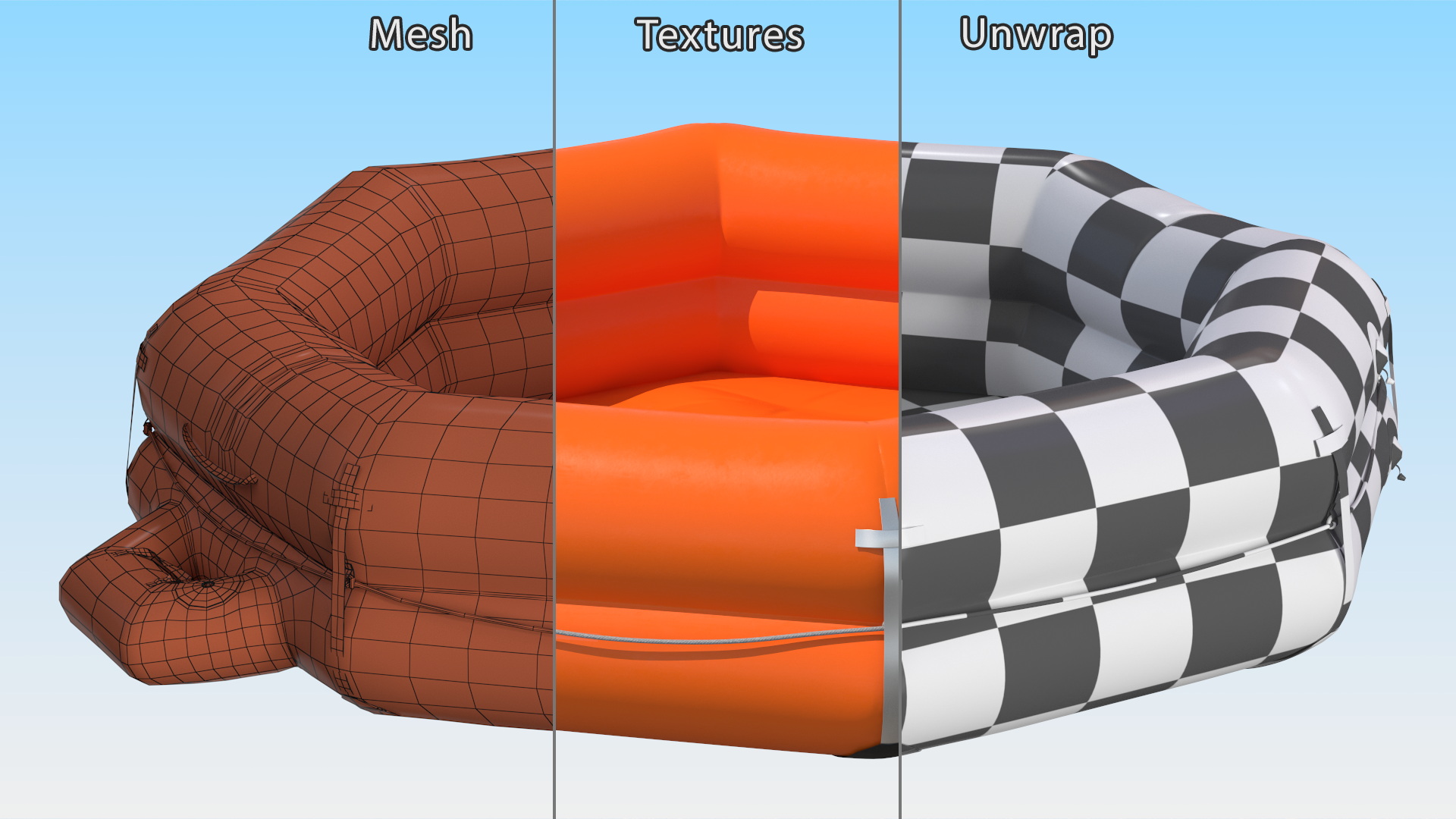 3D model Emergency Inflatable Life Raft