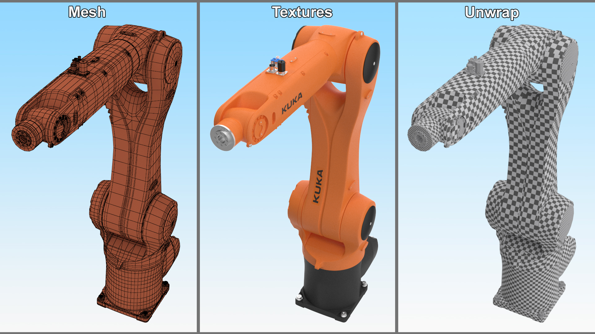 3D Industrial Robot Kuka KR 10 R1100 model