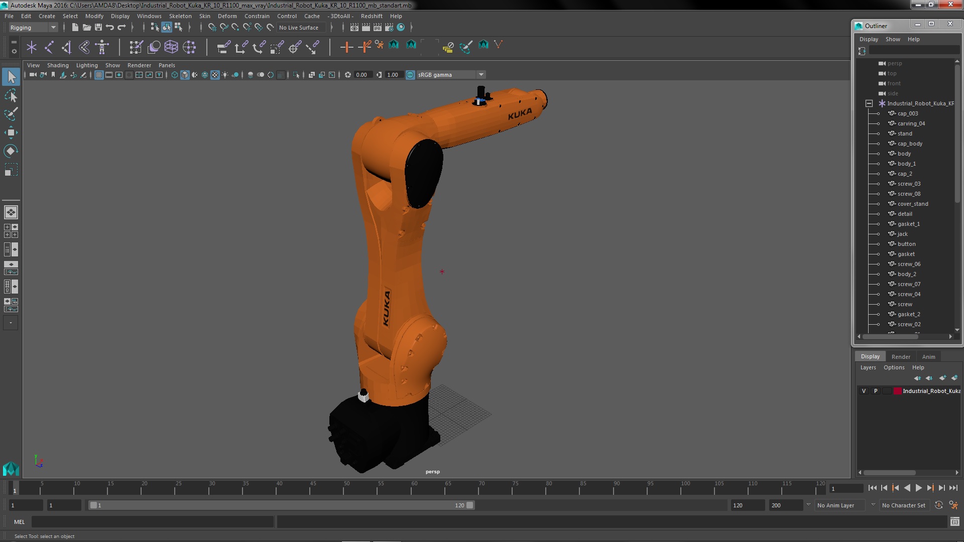 3D Industrial Robot Kuka KR 10 R1100 model