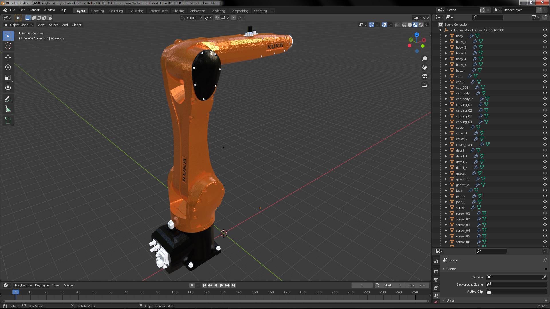 3D Industrial Robot Kuka KR 10 R1100 model