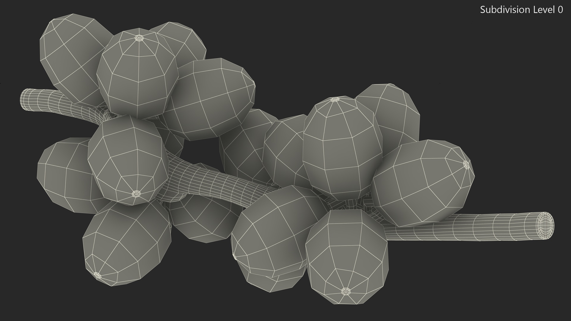 3D Bunch of Fresh Green Coffee Beans model