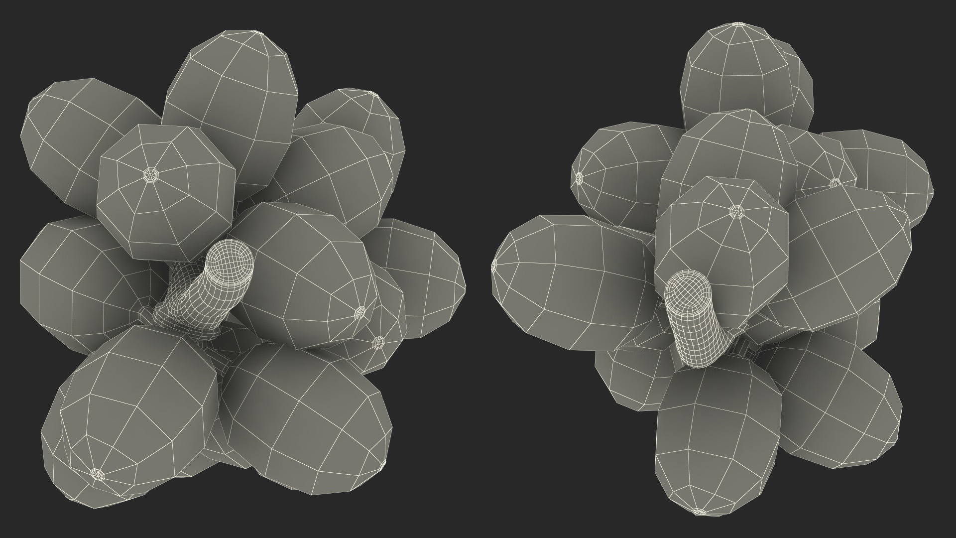 3D Bunch of Fresh Green Coffee Beans model