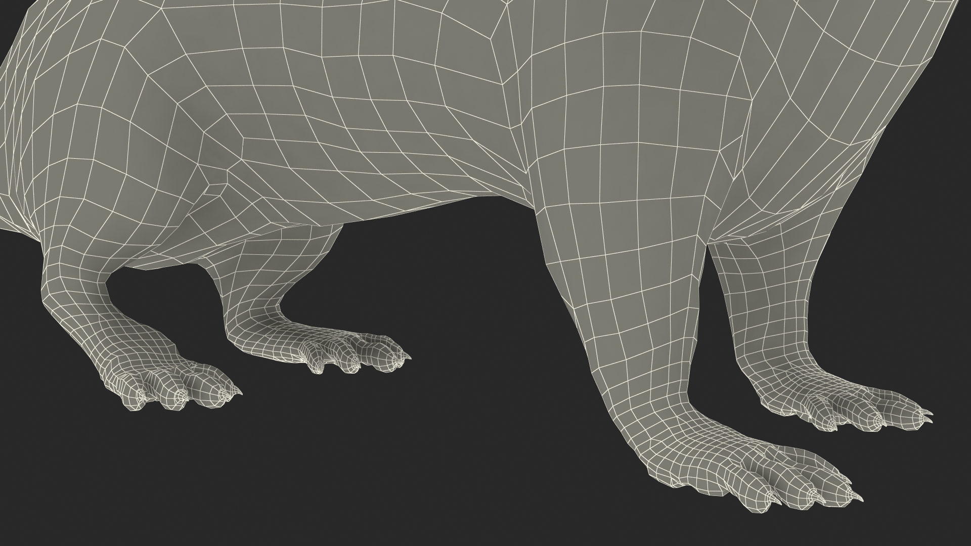 3D model White Ermine Lifelike Pose Fur