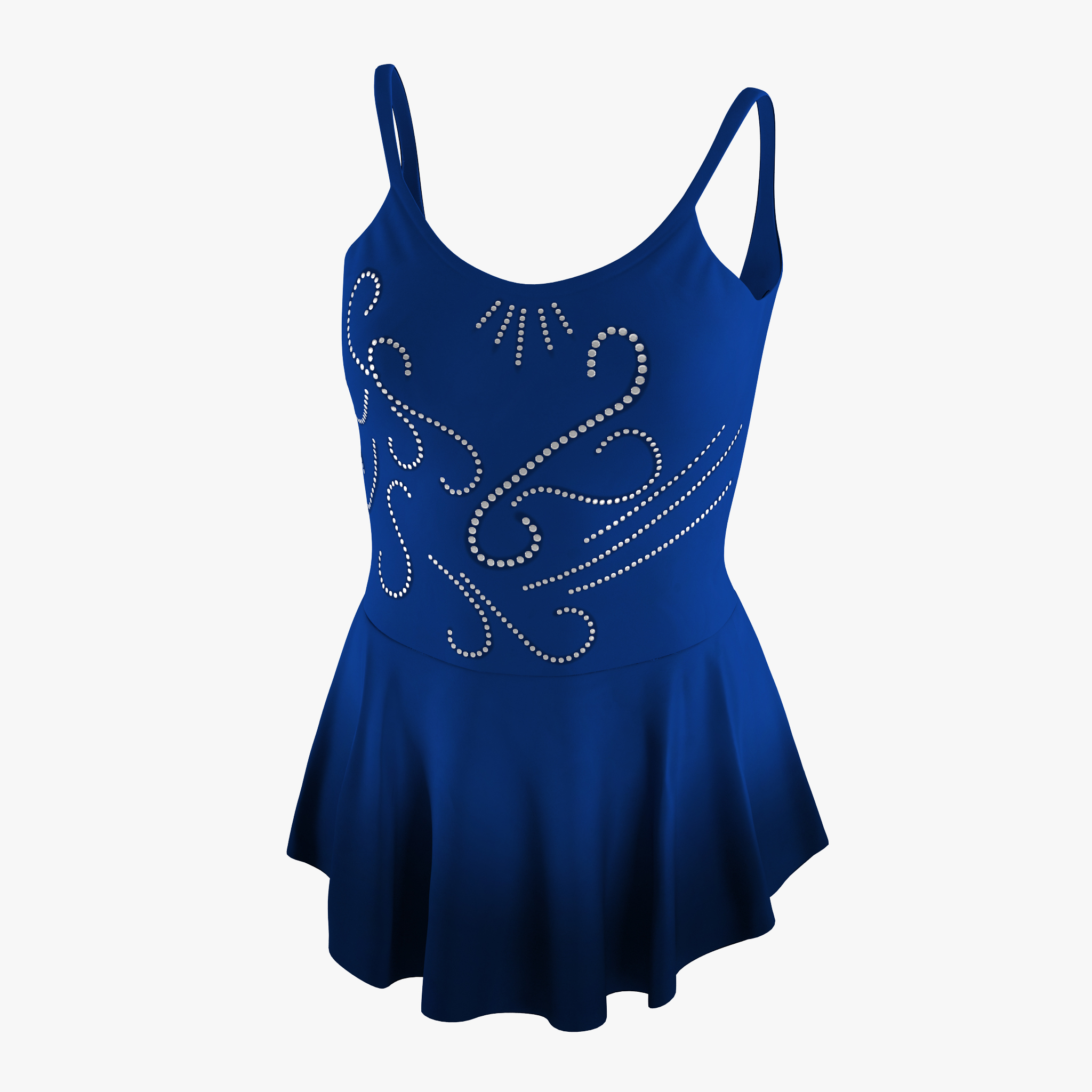 Female Figure Skater Suit 2 3D Model, view 4
