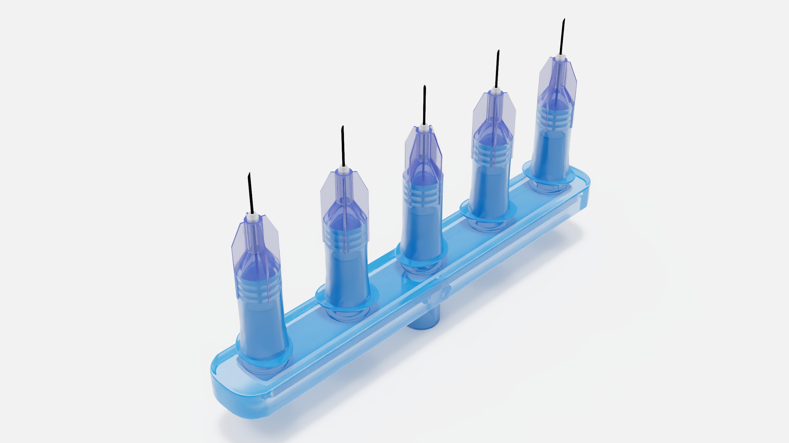 3D Multi Injector 5 Needles Straight Blue model