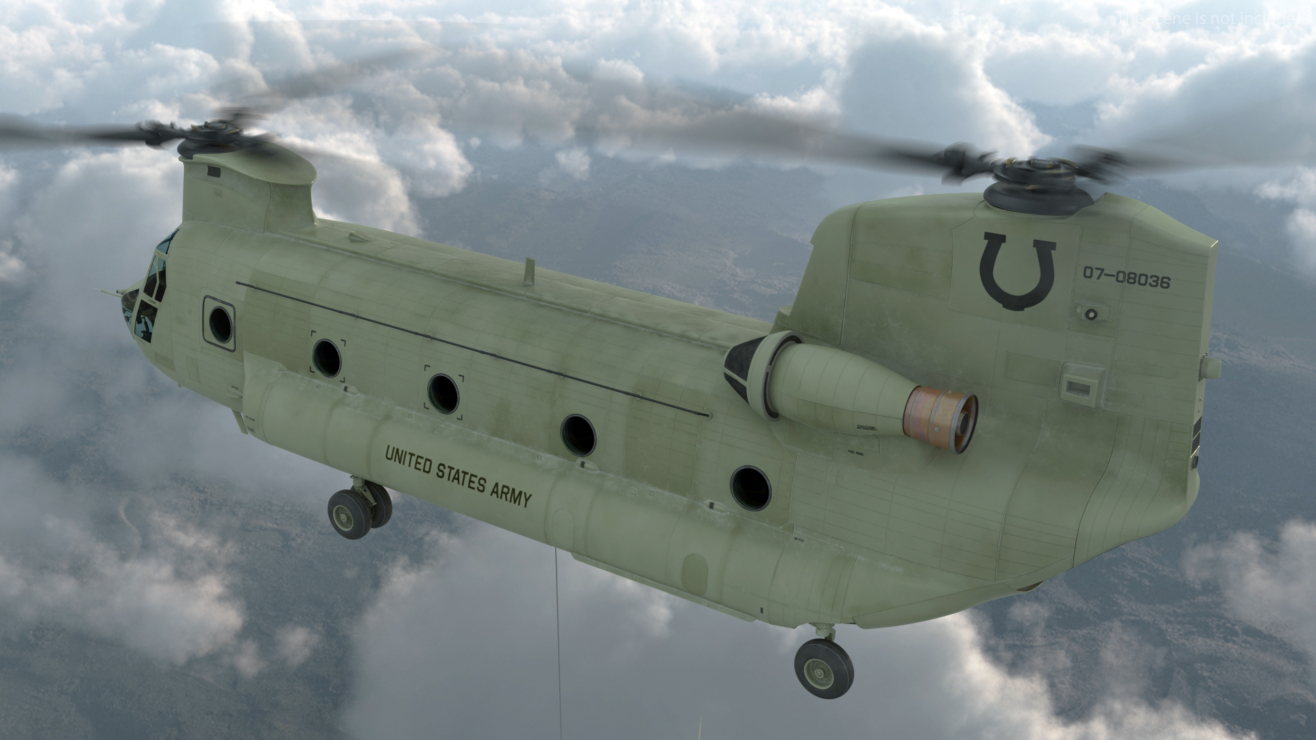 3D US Army Transport Helicopter With Humvee M1151