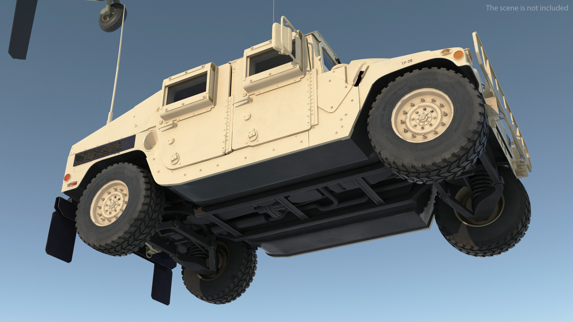 3D US Army Transport Helicopter With Humvee M1151