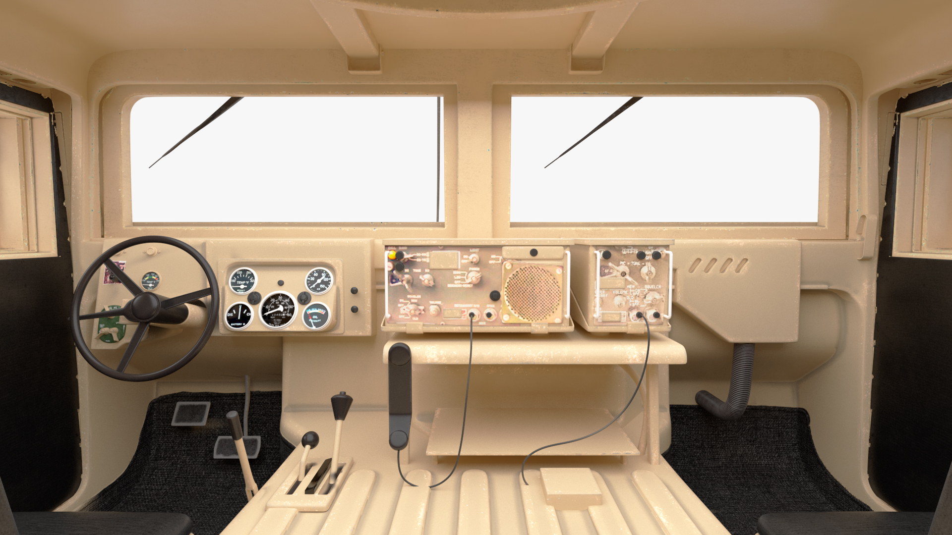 3D US Army Transport Helicopter With Humvee M1151