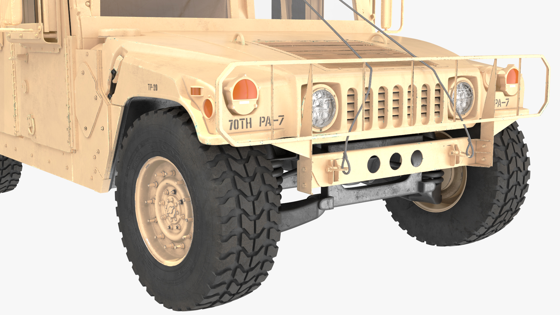 3D US Army Transport Helicopter With Humvee M1151