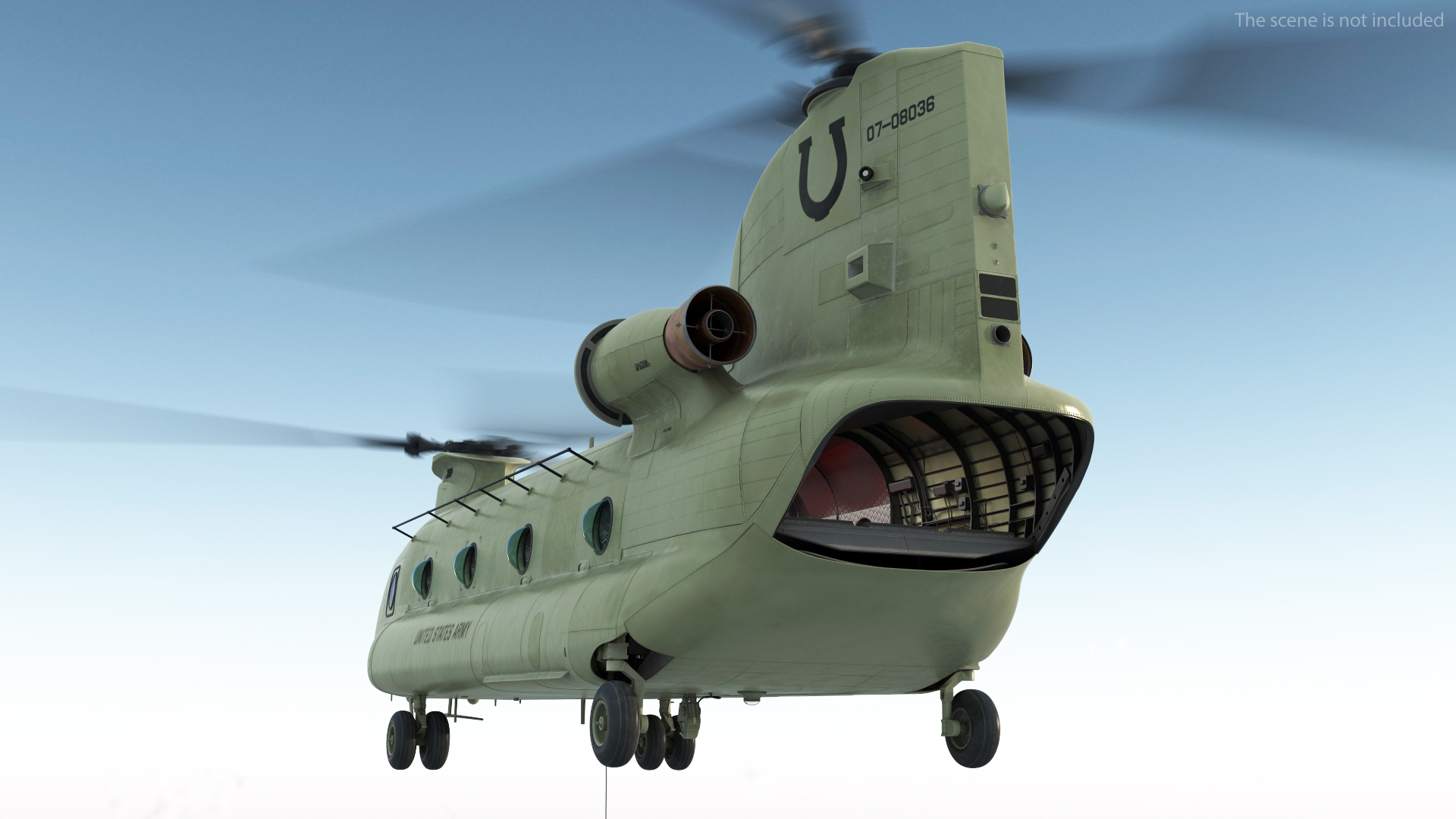3D US Army Transport Helicopter With Humvee M1151