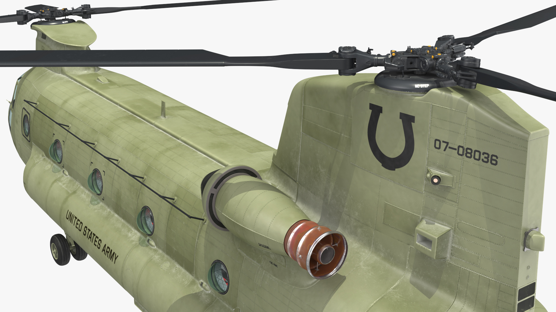 3D US Army Transport Helicopter With Humvee M1151