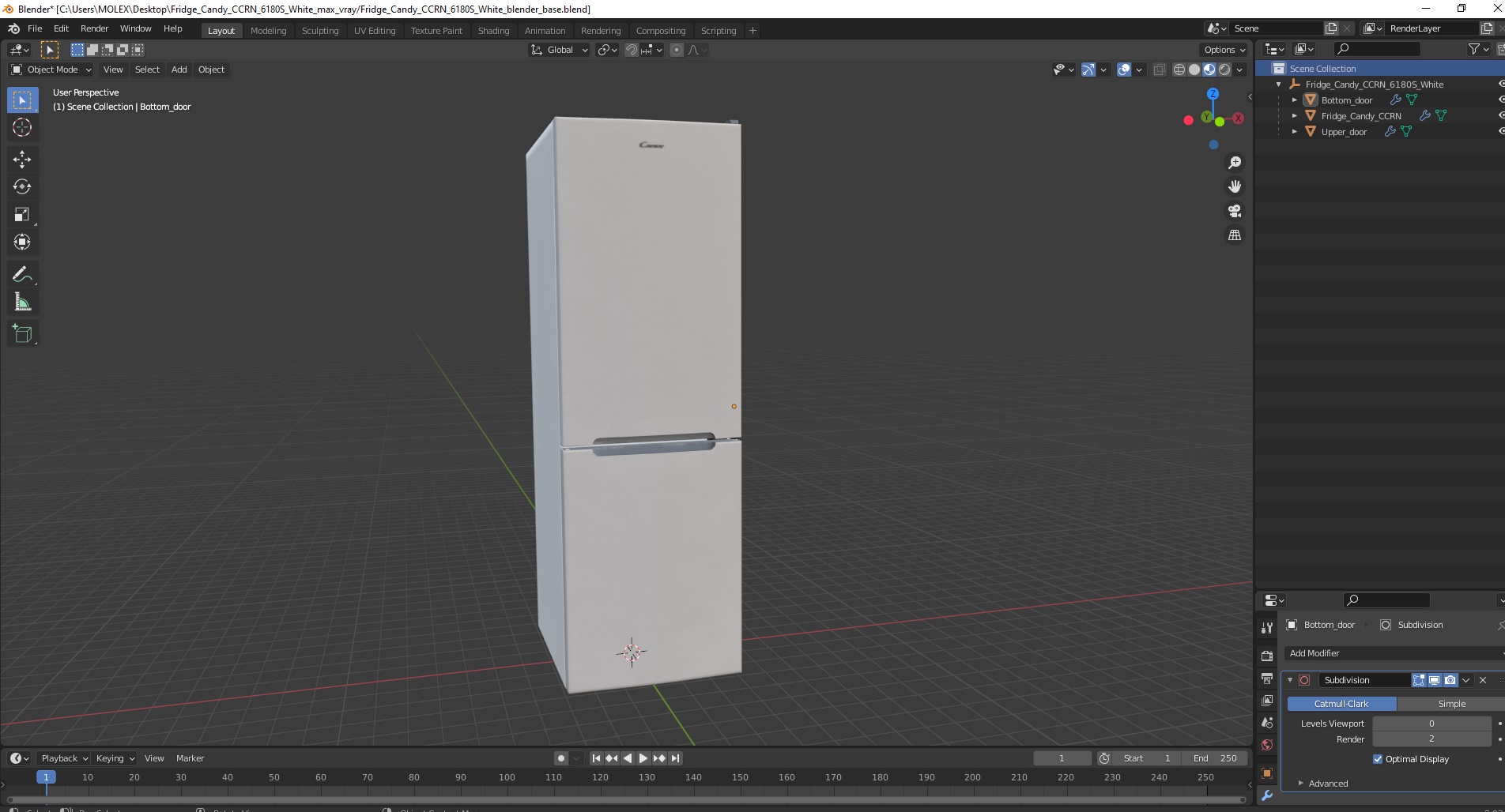 Fridge Candy CCRN 6180S White 3D model