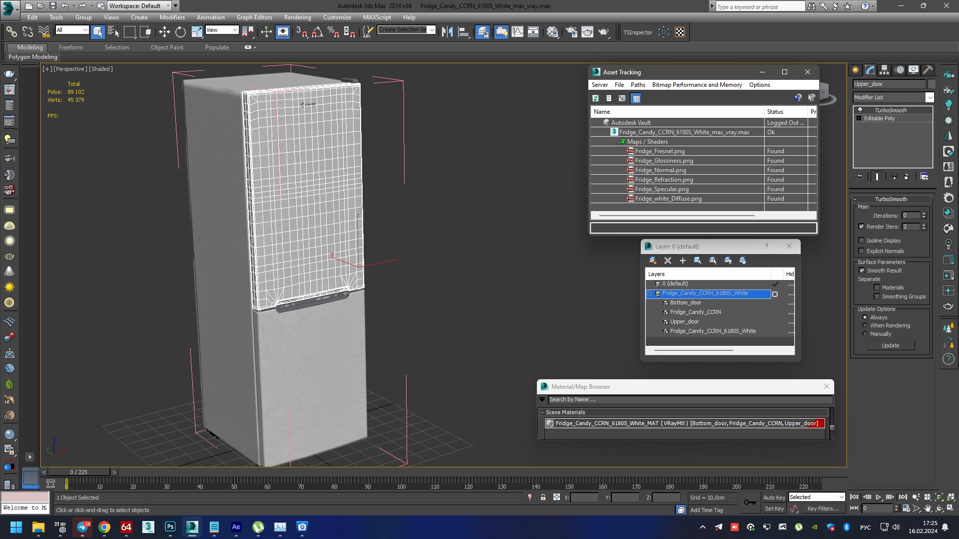 Fridge Candy CCRN 6180S White 3D model
