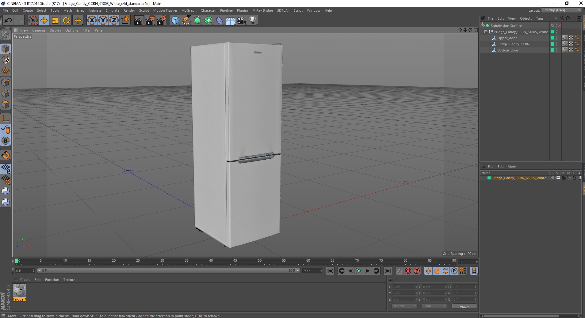 Fridge Candy CCRN 6180S White 3D model