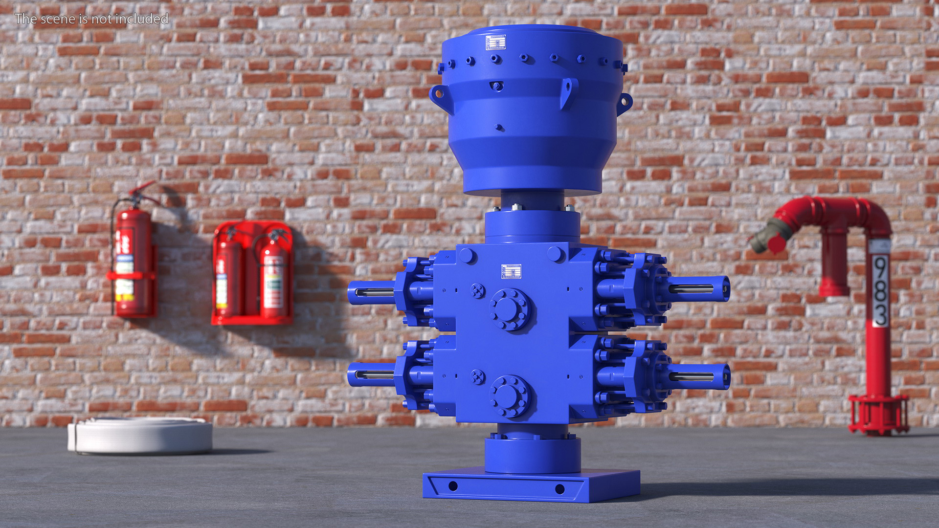 3D model Industrial Hydraulic Pump Unit Blue