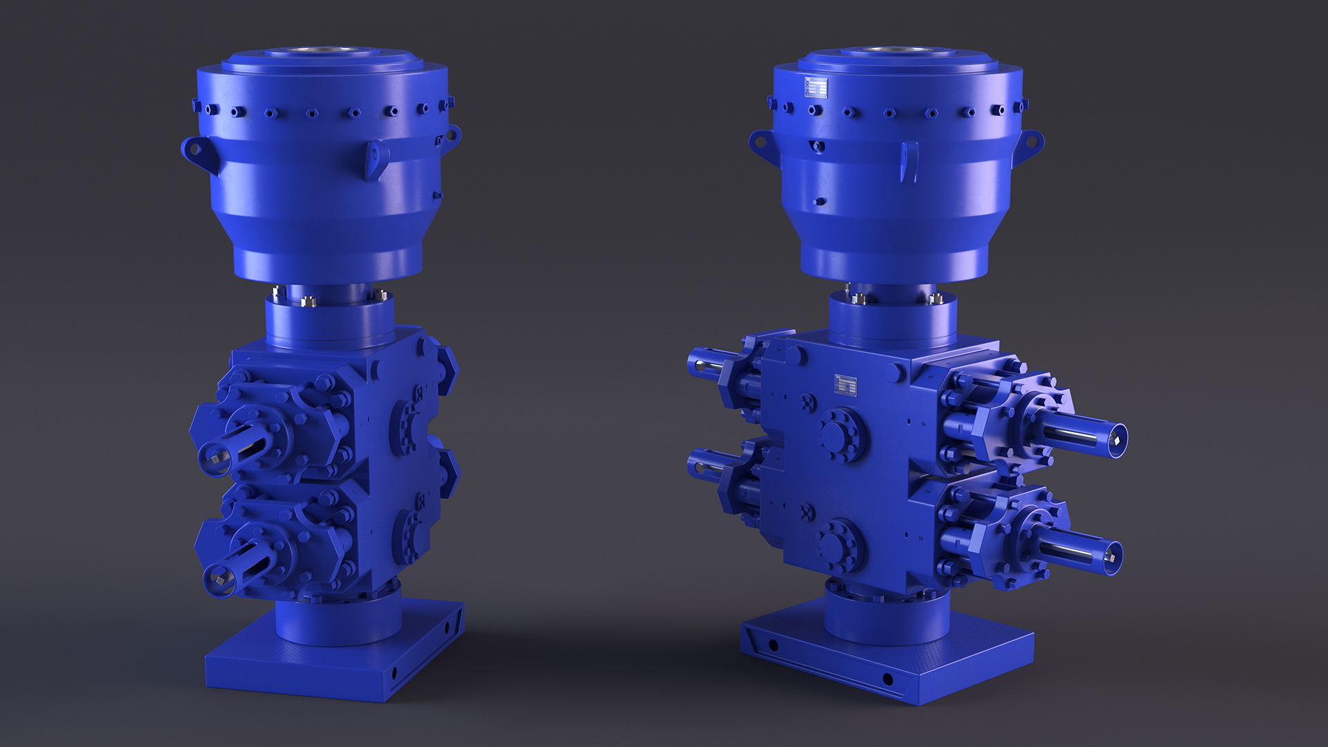 3D model Industrial Hydraulic Pump Unit Blue