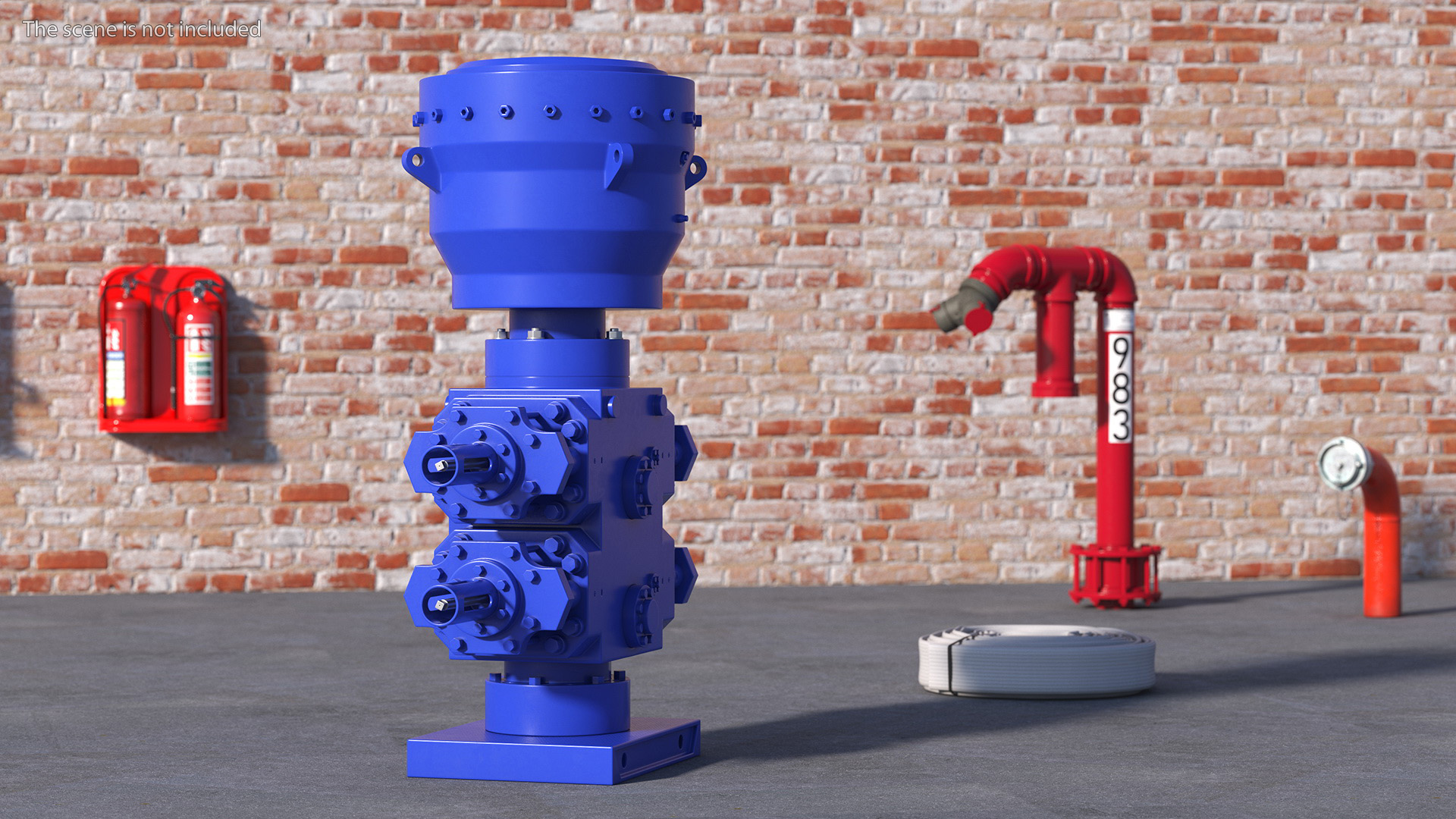 3D model Industrial Hydraulic Pump Unit Blue
