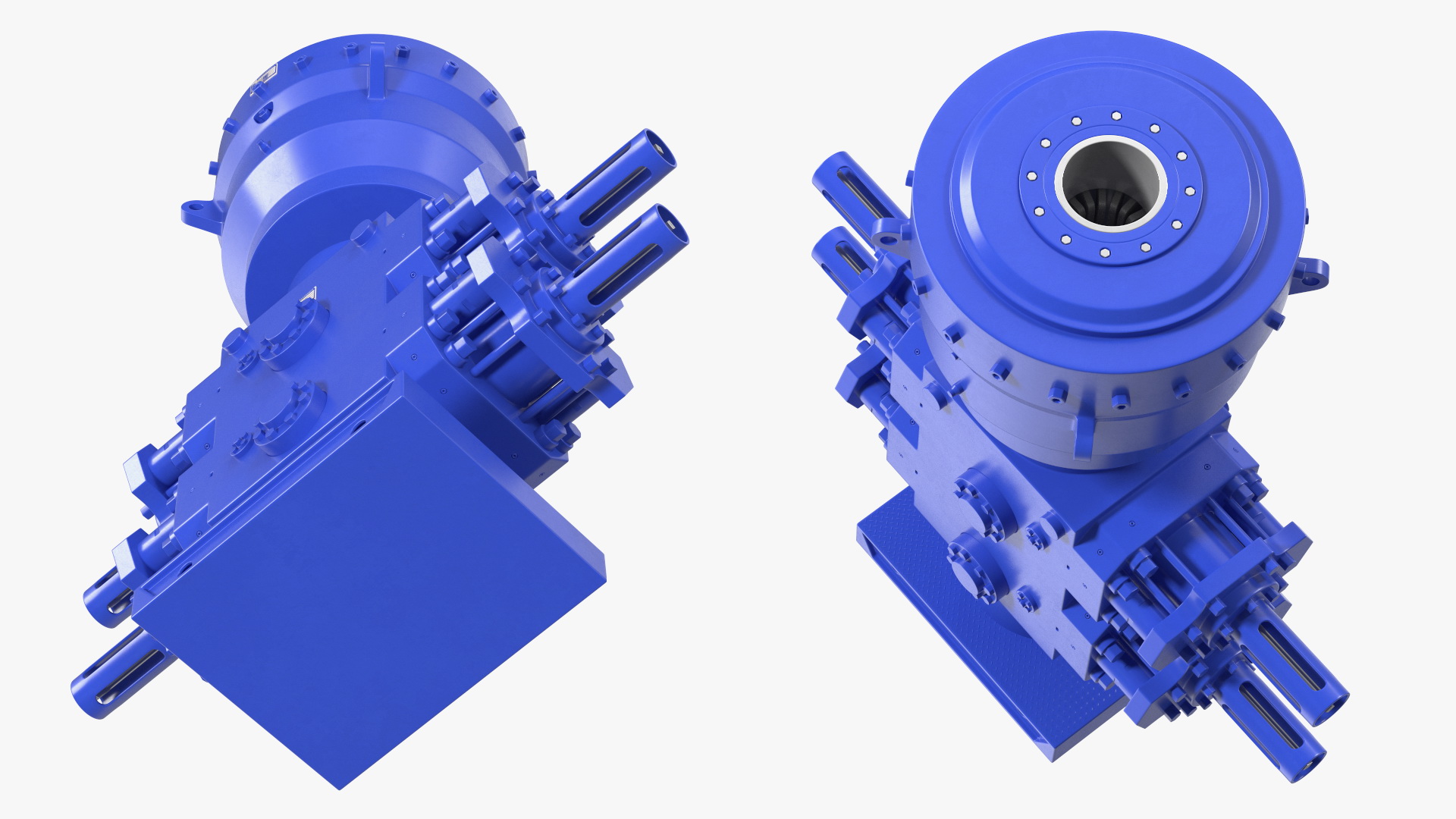 3D model Industrial Hydraulic Pump Unit Blue