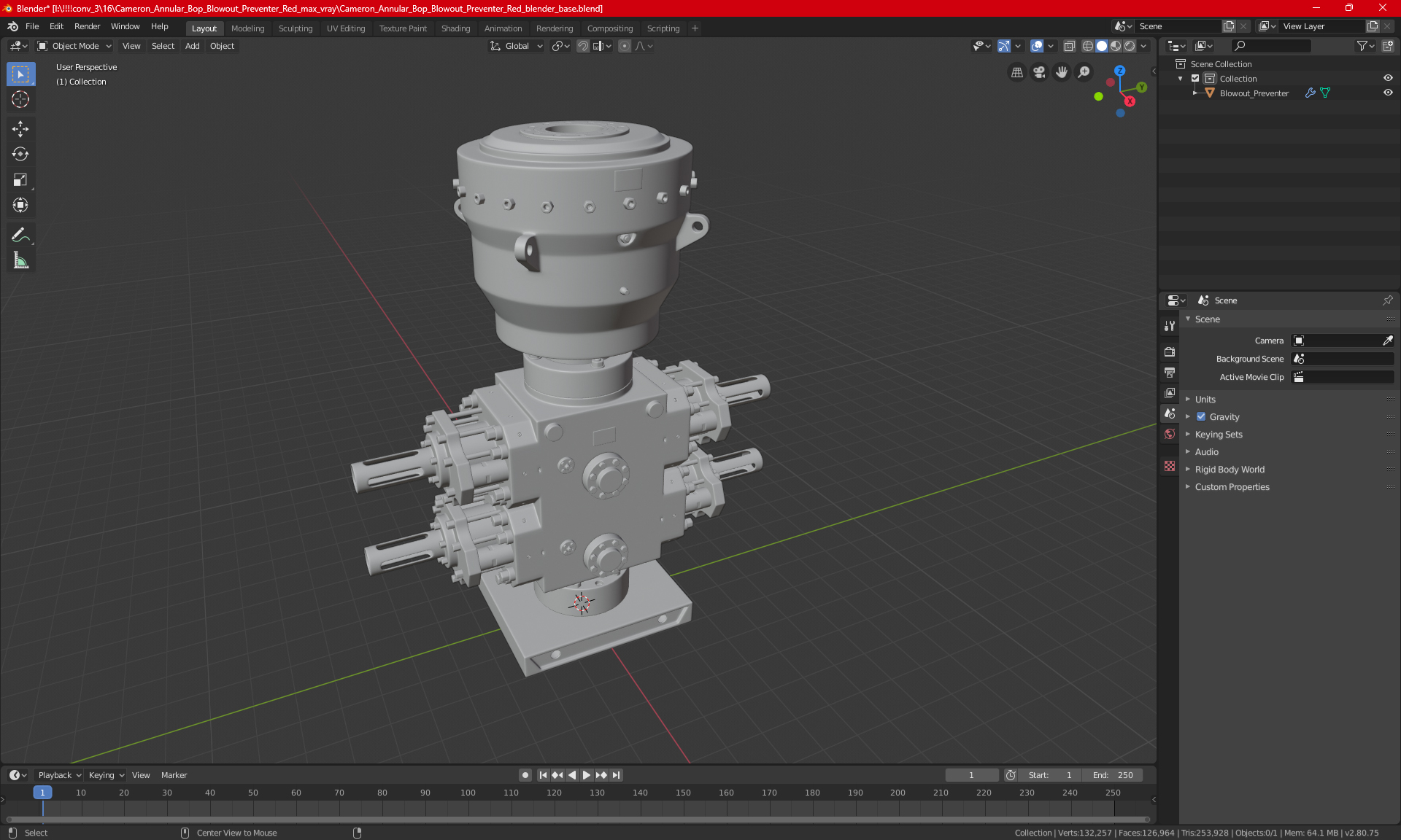 3D model Industrial Hydraulic Pump Unit Blue