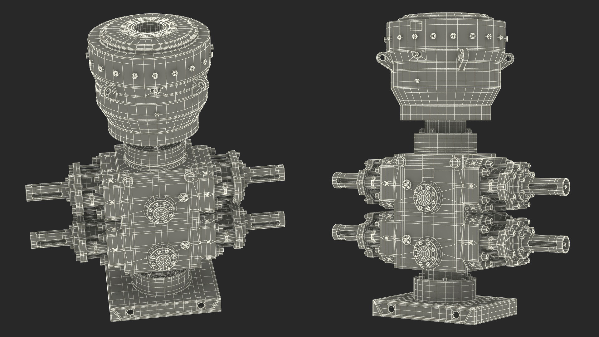 3D model Industrial Hydraulic Pump Unit Blue