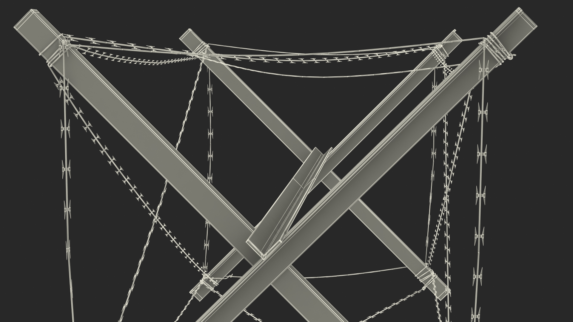 Knife Rest Razor Wire Obstacle Old 3D model