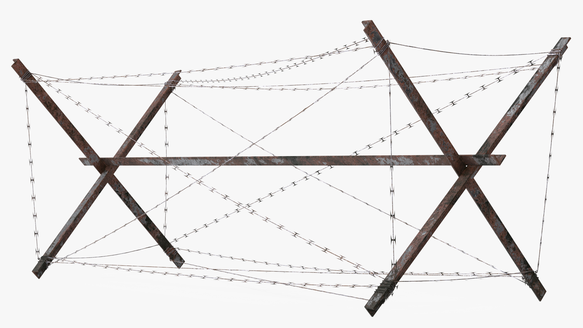 Knife Rest Razor Wire Obstacle Old 3D model