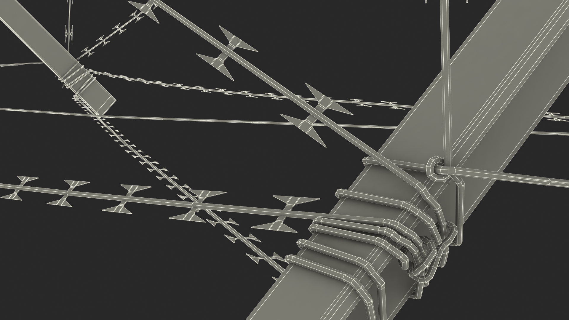 Knife Rest Razor Wire Obstacle Old 3D model
